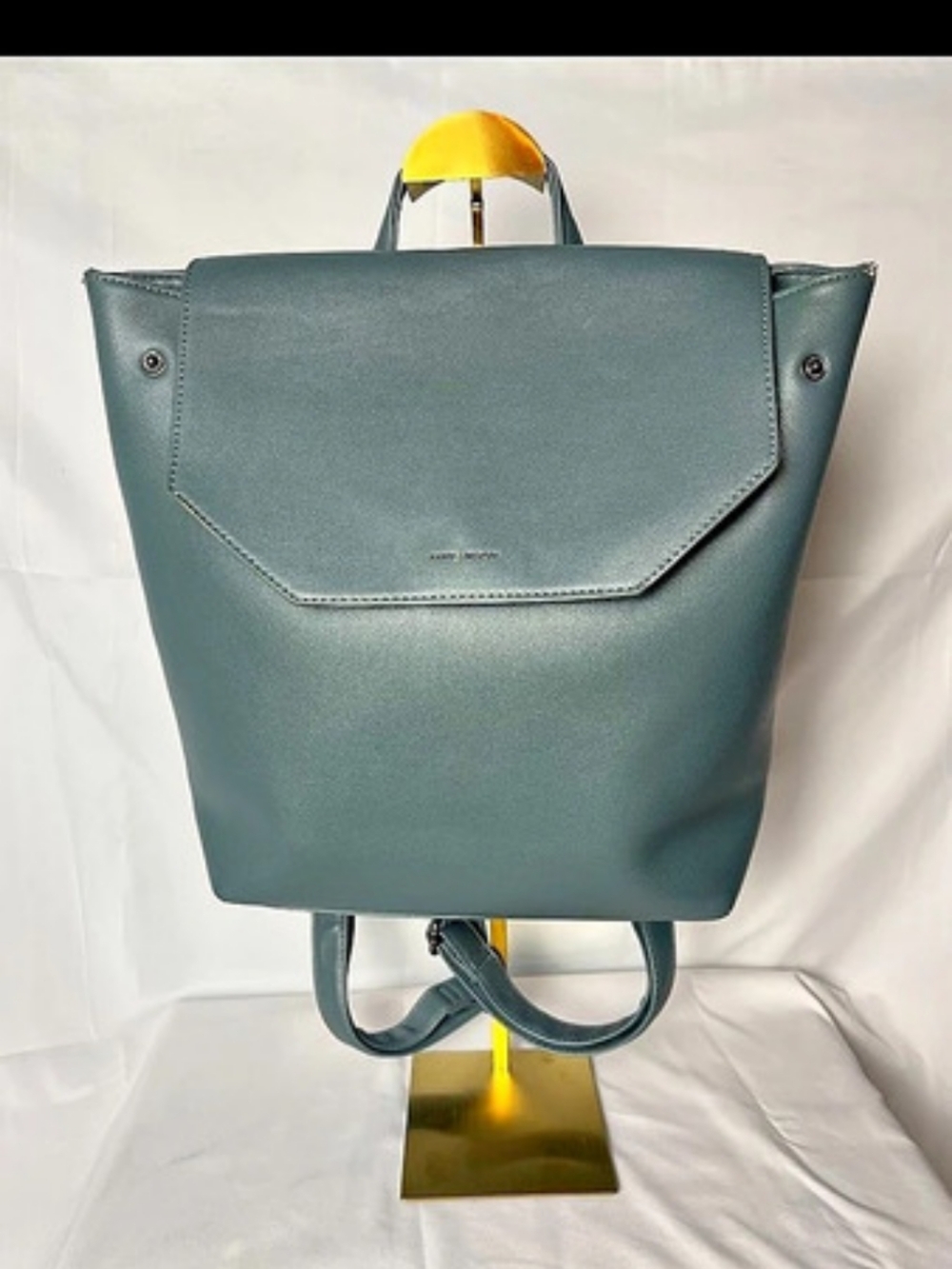 Pixie Mood Teal Green Vegan Leather Backpack Minimalist Flap Bag
39
